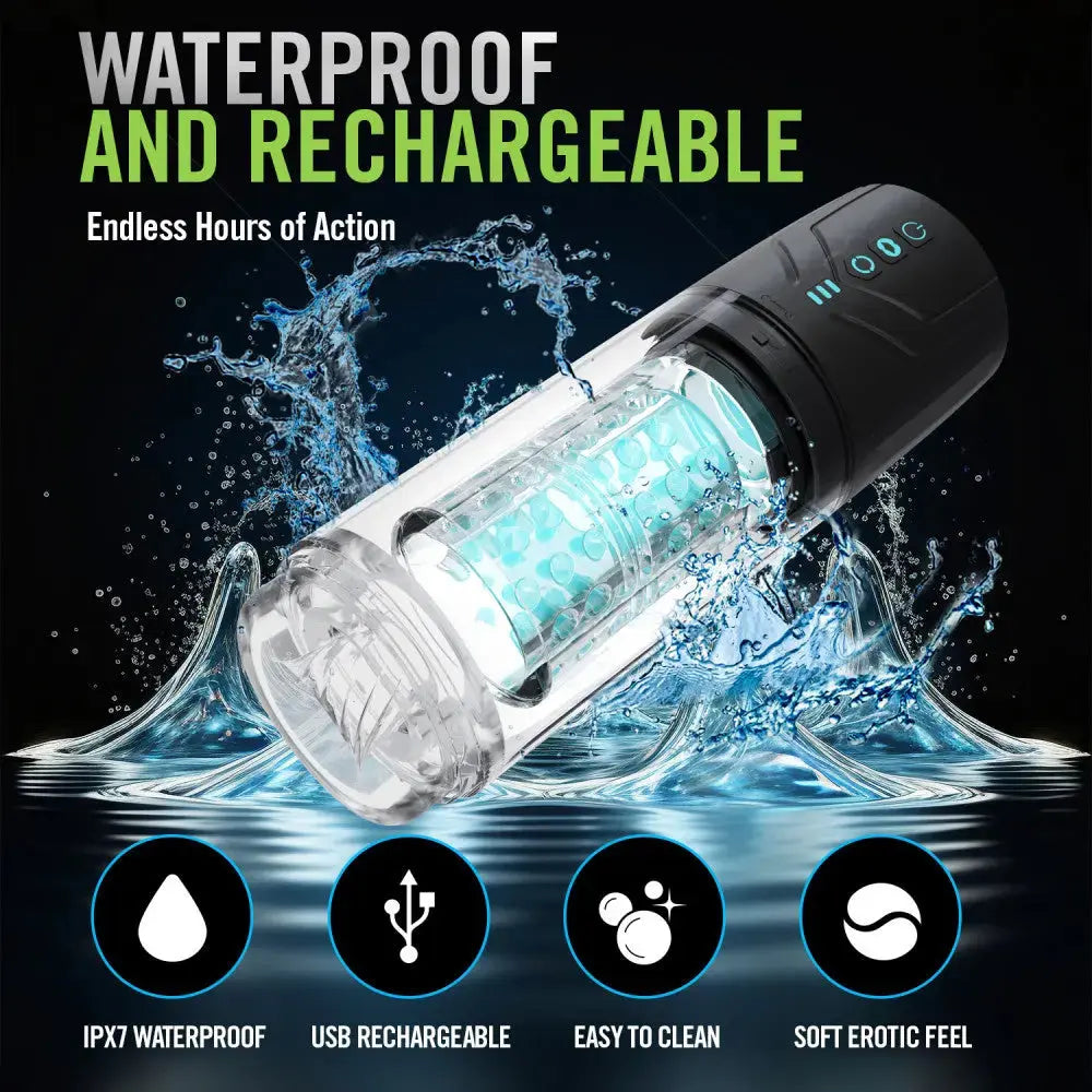 M For Men - Whirlwind Pro -  USB Rechargeable Rotating & Sucking Auto Stroker Blush Novelties Discreet Intimate Essentials.