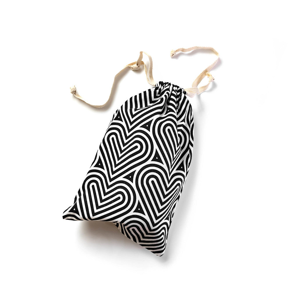 The Collection Embrace - Cotton Toy Storage Bag in a stylish heart pattern, perfect for storing intimate essentials.
