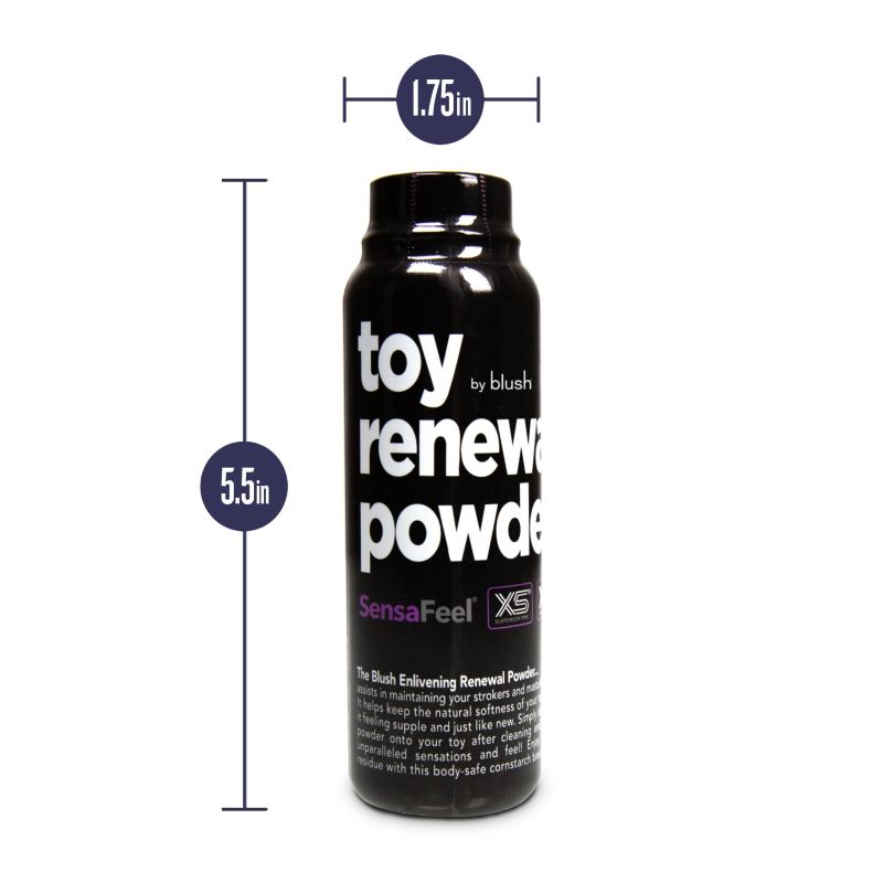 Blush Toy Renewal Powder - 96 g Bottle with measurement details for easy reference.