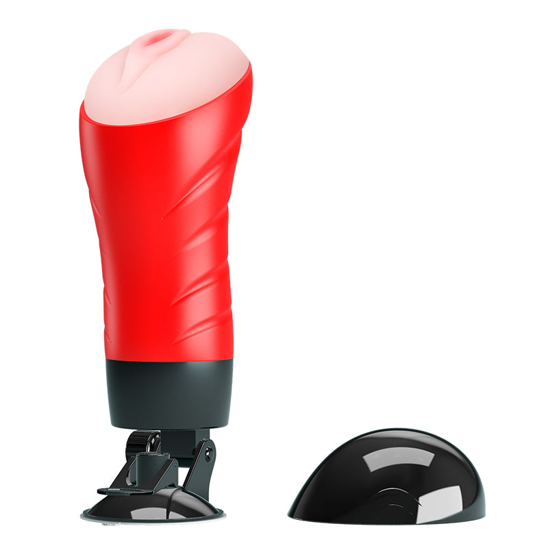 CRAZY BULL DELIA Vibrating Stroker -  Vibrating Vagina Stroker with Suction Base on a white background.