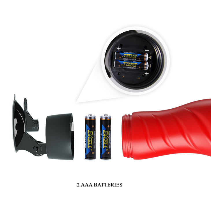 CRAZY BULL DELIA Vibrating Stroker - Vibrating Vagina Stroker with Suction Base batteries and suction cup.