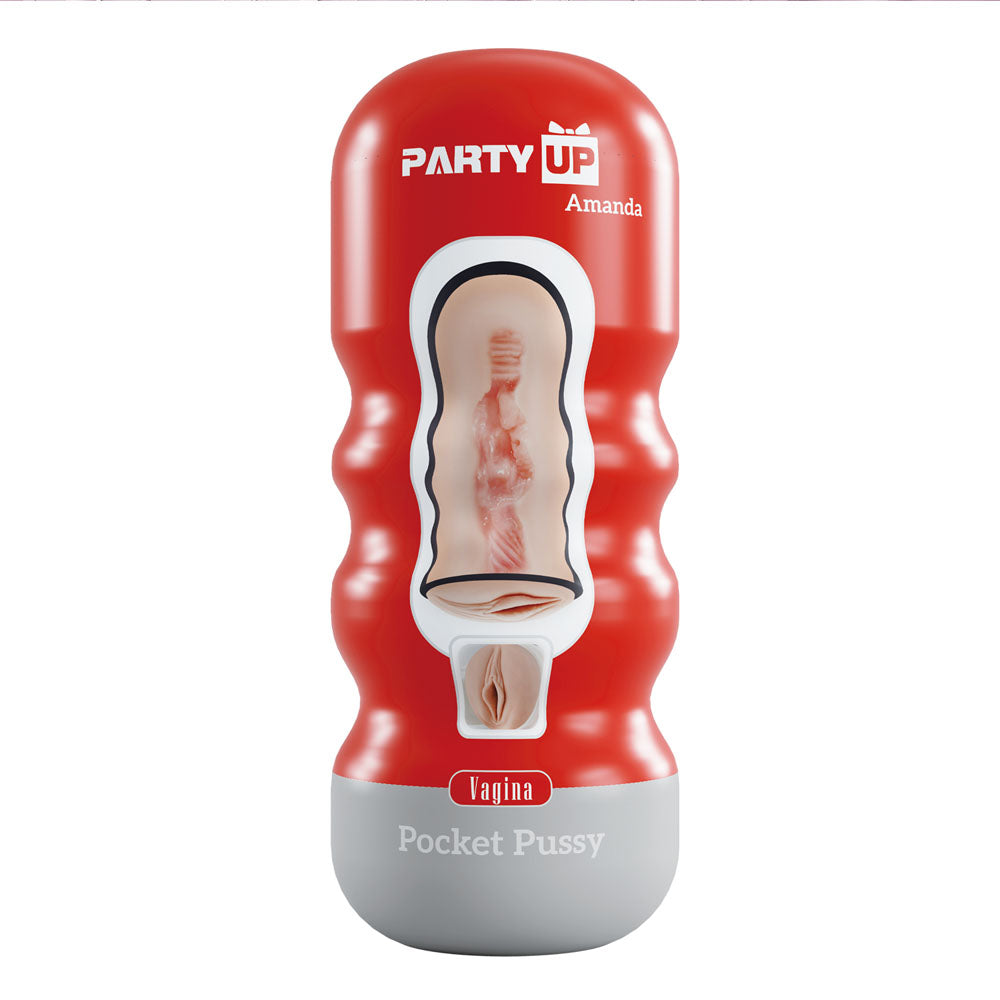 Party Up AMANDA Pocket Pussy -  Vagina Stroker for realistic pleasure and intimate play experience.