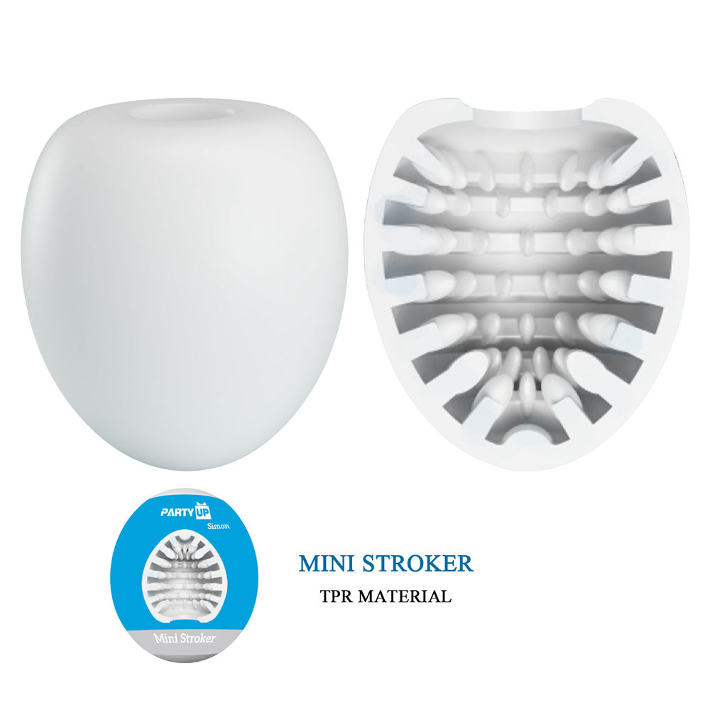 Party Up SIMON Mini Stroker -  Mini Stroker with ribbed texture for enhanced solo satisfaction.
