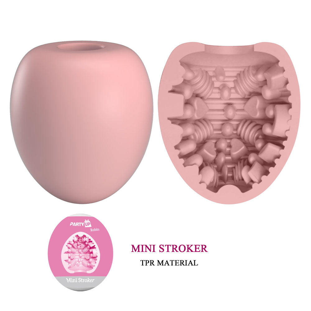 Party Up ROBIN Mini Stroker -  Mini Stroker featuring a ribbed TPR material for enhanced pleasure.