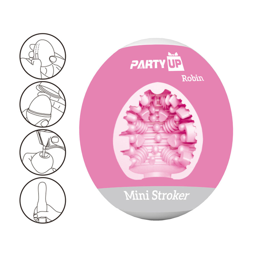Party Up ROBIN Mini Stroker - Mini Stroker for enhanced solo satisfaction with stimulating ribbed texture.