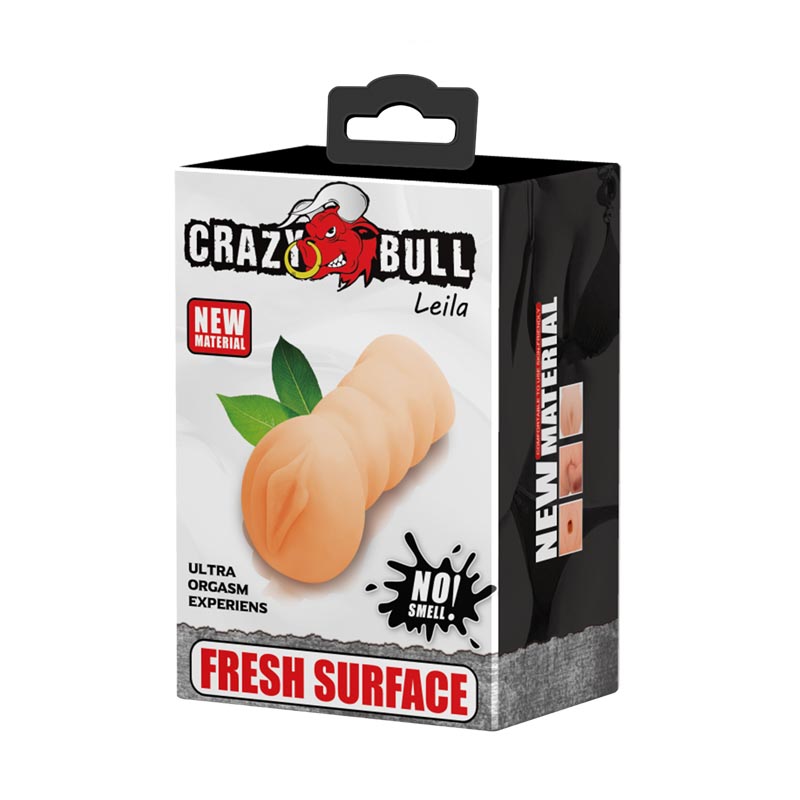 CRAZY BULL LEILA Vagina Stroker - Vagina Stroker packaging featuring fresh surface and ultra orgasm experience.