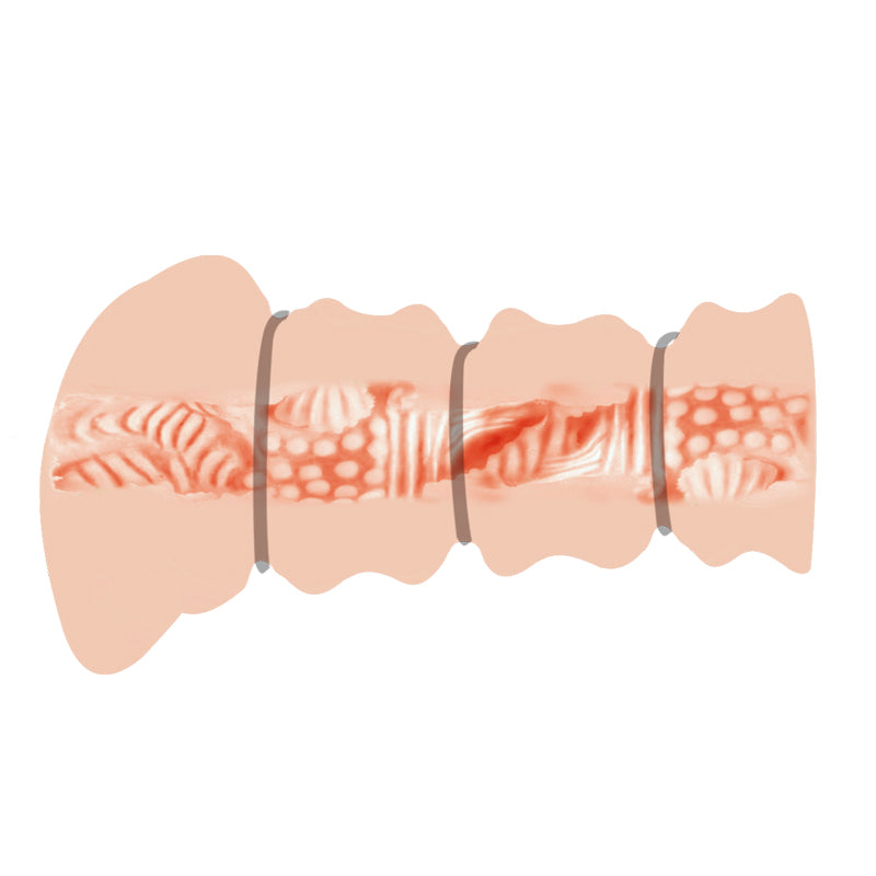 realistic vagina stroker with ribbed design and tightening rings for enhanced stimulation