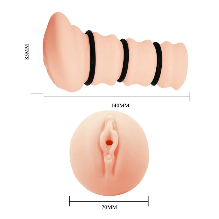 CRAZY BULL ROSSI Vagina Stroker -  Vagina Stroker with Tightening Rings Crazy Bull Discreet Intimate Essentials.