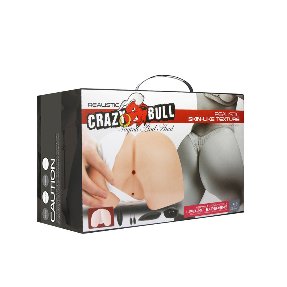CRAZY BULL Vibrating Doggy Torso packaging with realistic skin-like texture for adult novelty and intimate essentials.