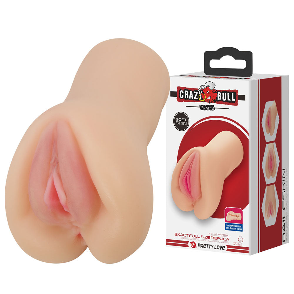 CRAZY BULL ELIANA Vagina Stroker - Vagina Stroker realistic full-size replica with soft skin texture and packaging.