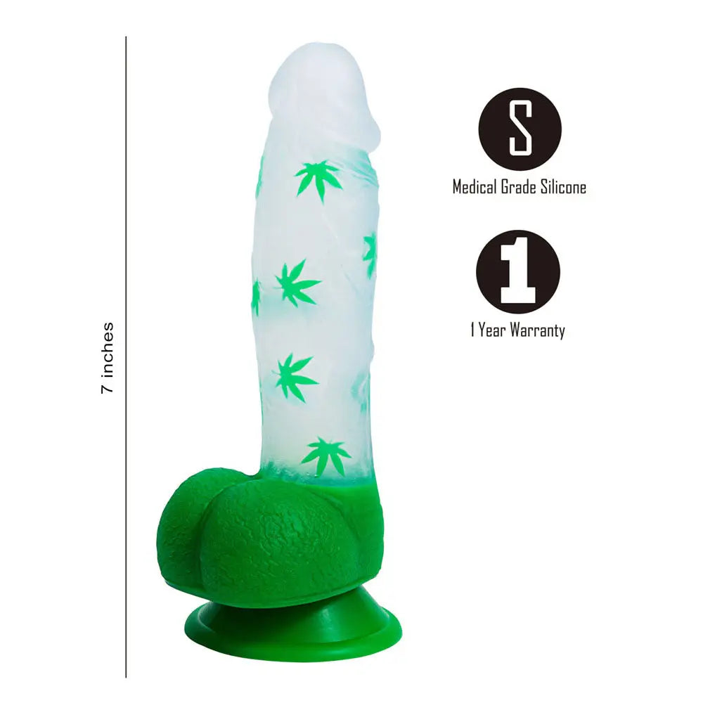 Maia LEIF - Clear/ 17.8 cm Leaf Print Dong Maia Toys Discreet Intimate Essentials.