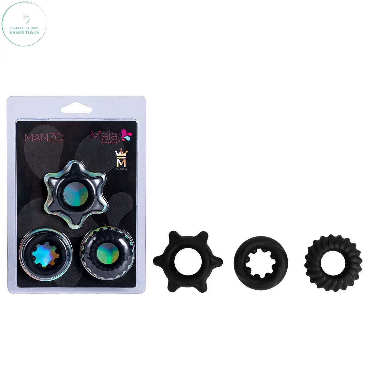 Affordable quality Maia MANZO -  Silicone Cock Rings - Set of 3  from Maia Toys by Discreet Intimate Essentials with Discreet Delivery 
