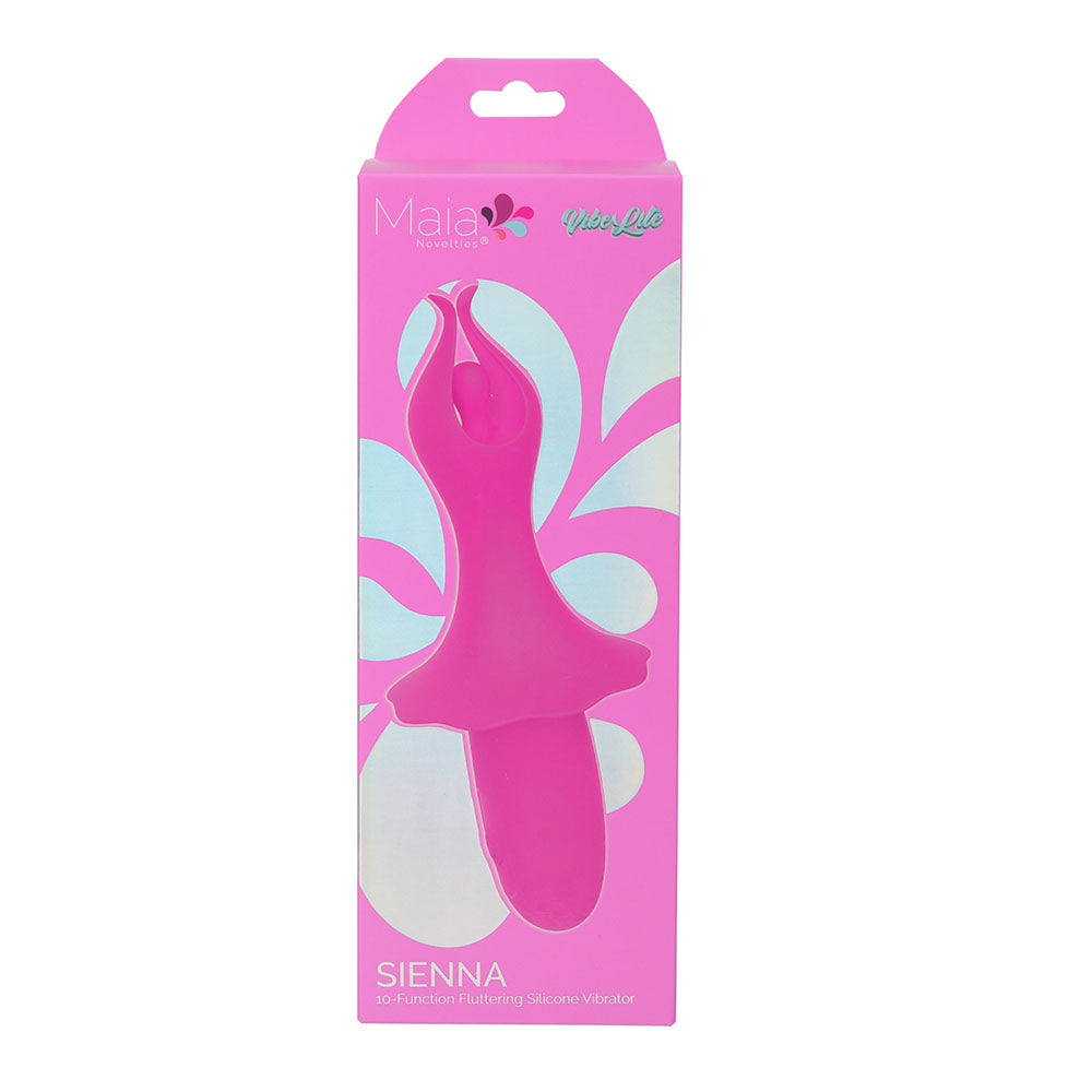 Maia SIENNA -  -  15.2 cm USB Rechargeable Fluttering Bullet in packaging, vibrant pink color for intimate essentials.