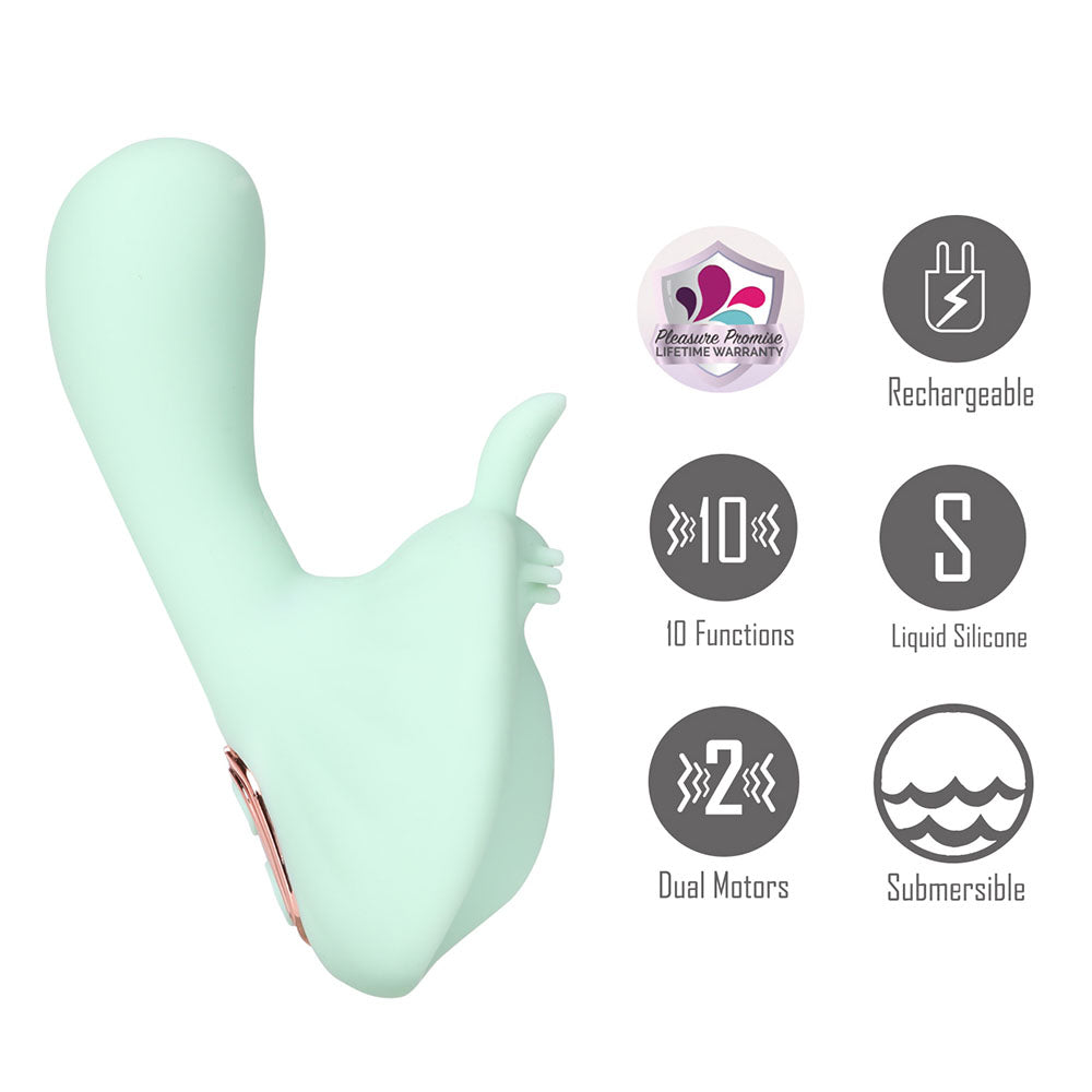 Maia AVERI -  -  USB Rechargeable Vibrator with dual motors and 10 functions in liquid silicone.