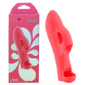 Maia LANA -  -  USB Rechargeable Finger Stimulator in vibrant pink with liquid silicone design and packaging.