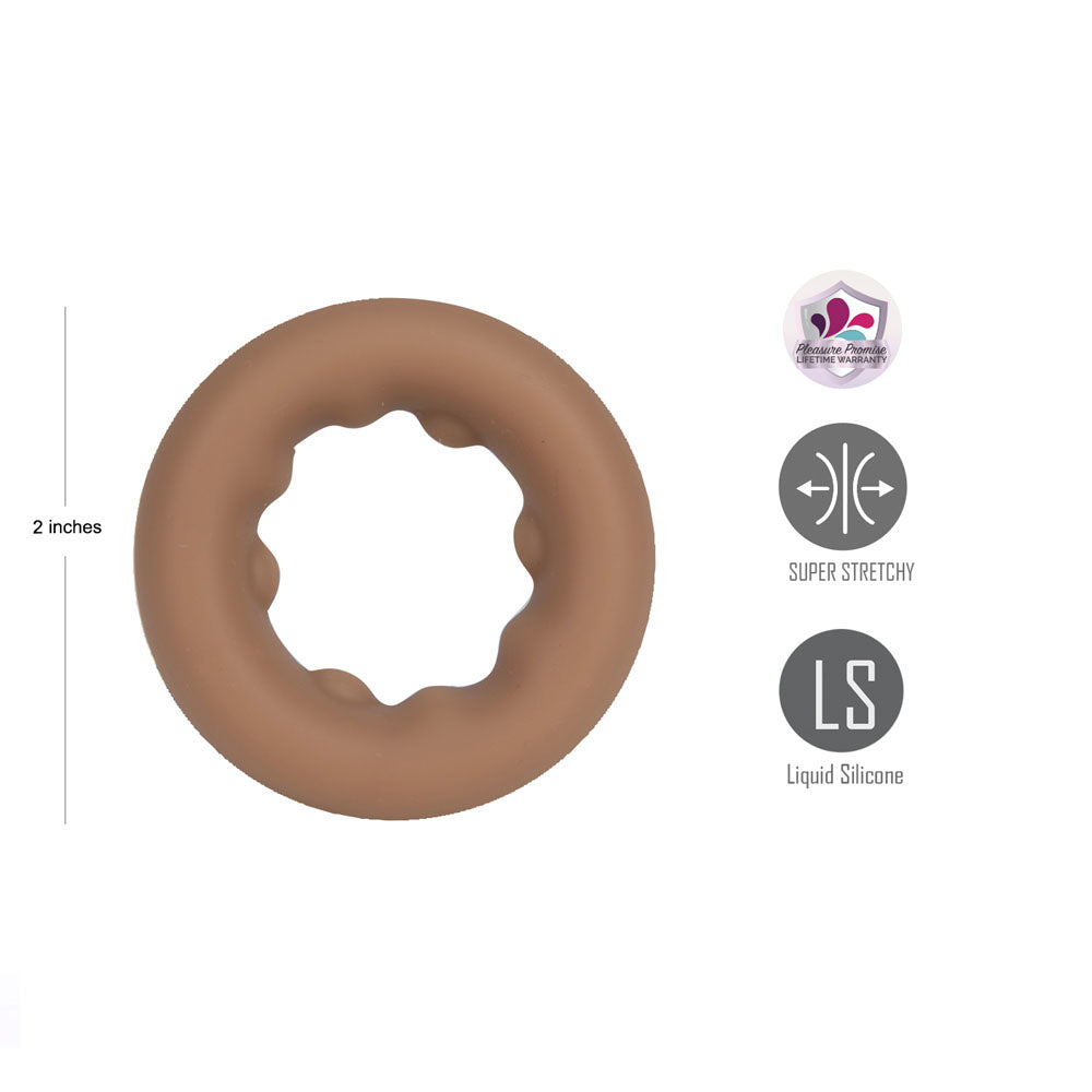 Maia GUNNER - Caramel - Tan Brown Cock Ring with super stretchy liquid silicone design, enhancing performance and comfort.