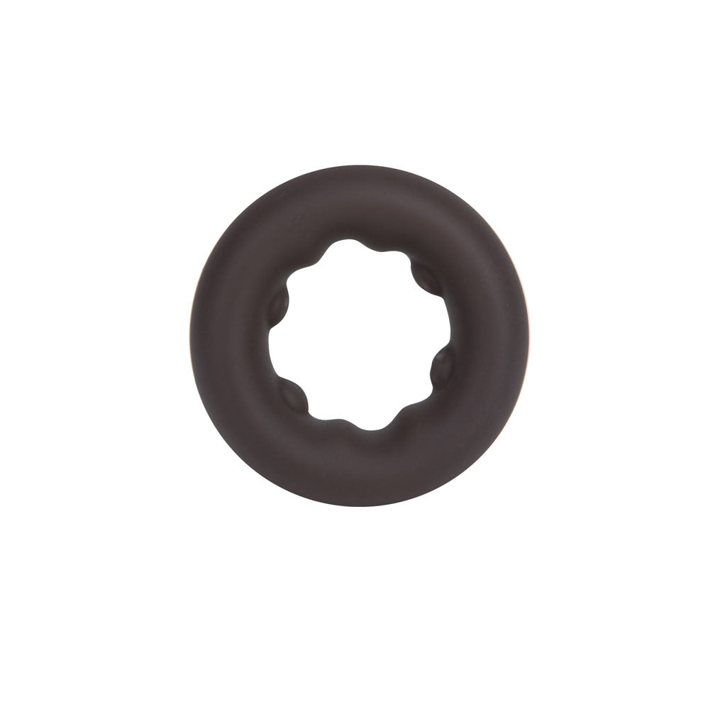 Maia GUNNER - Chocolate - Dark  Cock Ring with a nubbed interior design for enhanced performance.