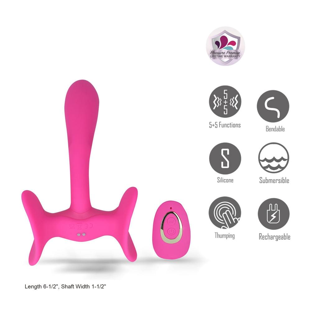 Maia PAISLEE -  16.5 cm USB Rechargeable Thigh Hold Vibrator with Wireless Remote