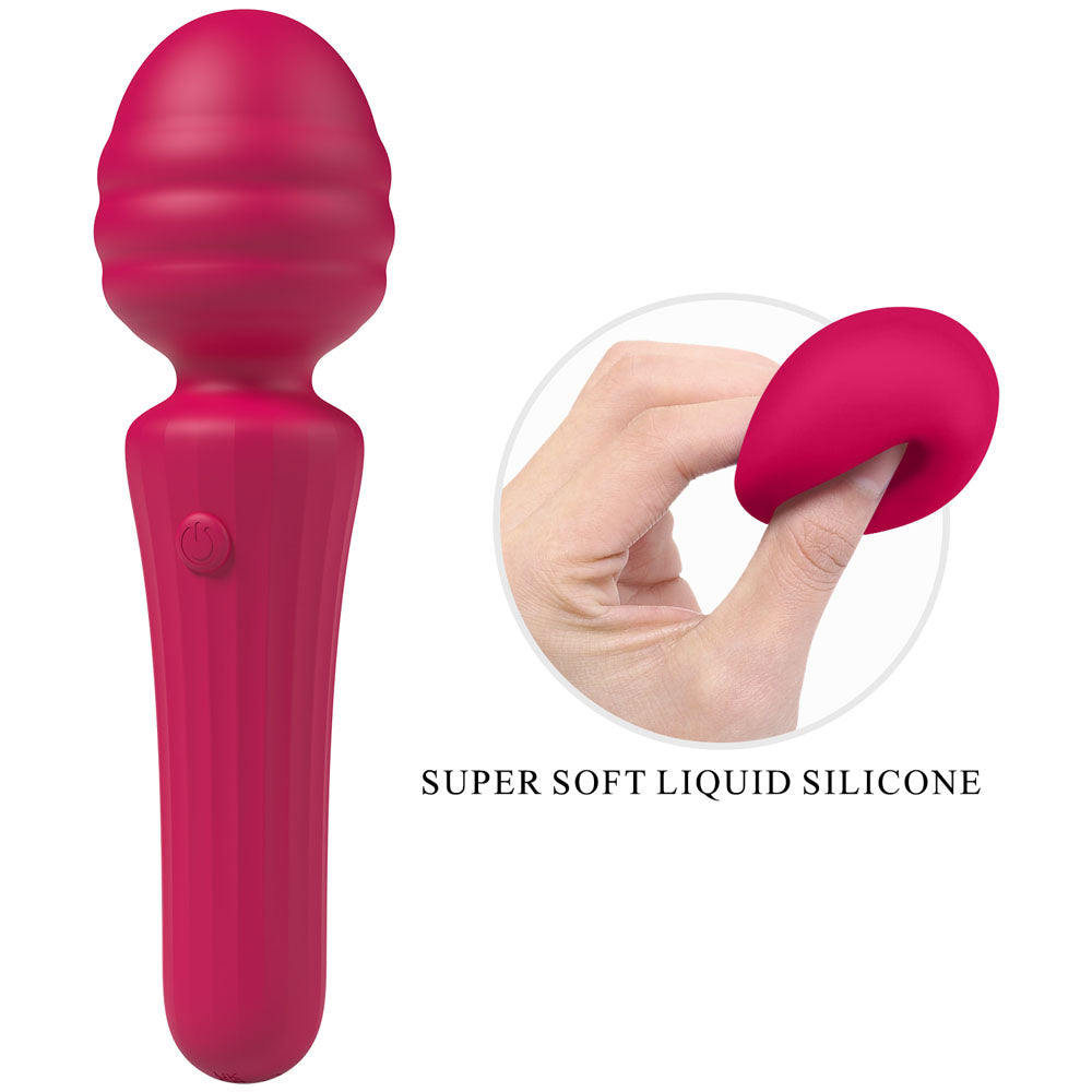 Party Up DUUNA -  -  16.9 cm USB Rechargeable Massage Wand in vibrant pink with super soft liquid silicone.