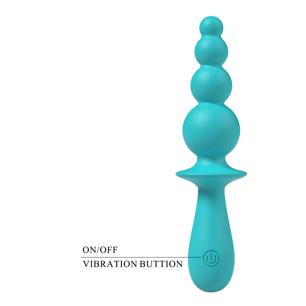 Party Up EVAJANE - Teal - Teal 17.1 cm USB Rechargeable Beaded Vibrator with controls for vibrational modes.