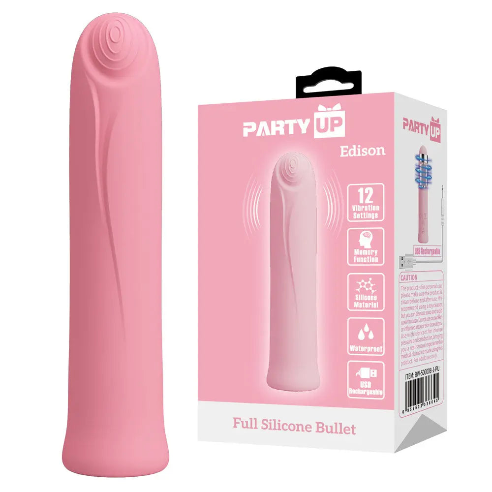 Party Up EDISON Bullet -  -  10.3 cm USB Rechargeable Bullet Party Up Discreet Intimate Essentials.