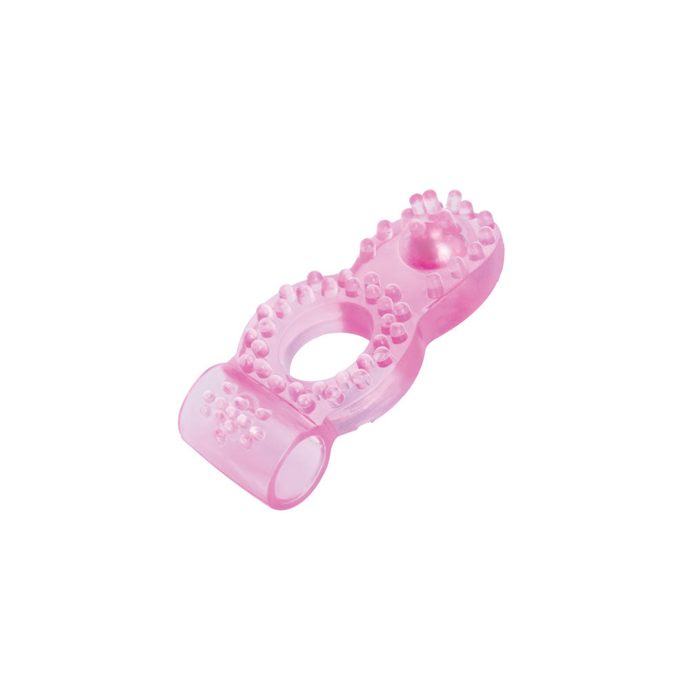 Bodywand Rechargeable Deluxe Orgasm Enhancer Ring -  USB Rechargeable Vibrating Cock Ring in pink with textured design.