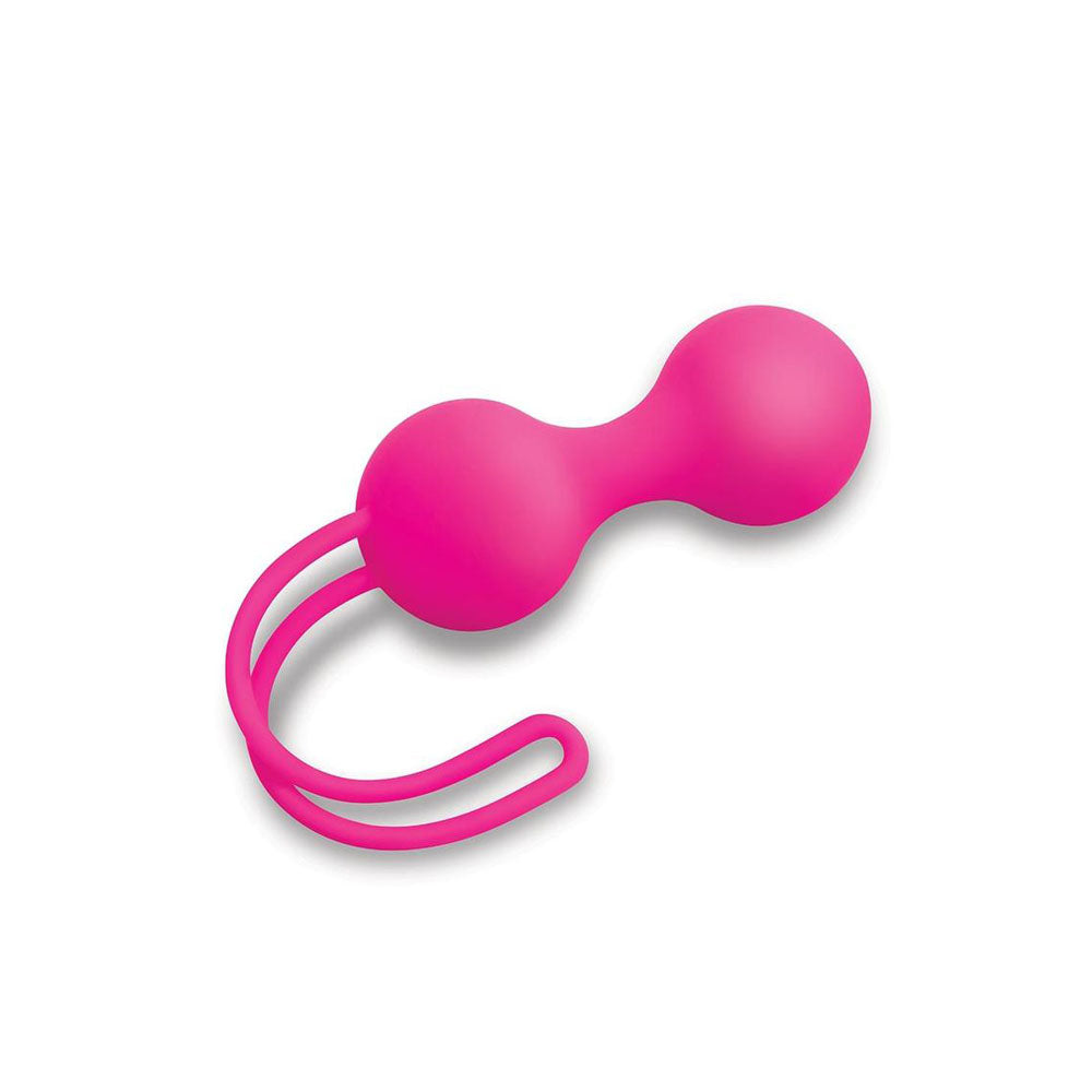 Bodywand Squeeze Pro Kegel Duo -  Kegel Balls - 65 grams in bright pink silicone for pelvic floor strengthening.