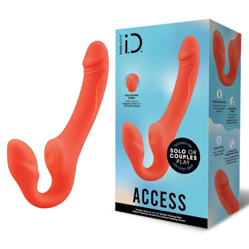 Bodywand ID Access Strapless Strap-On - Orange 15.2 cm USB Rechargeable Strapless Strap-On Bodywand Discreet Intimate Essentials.