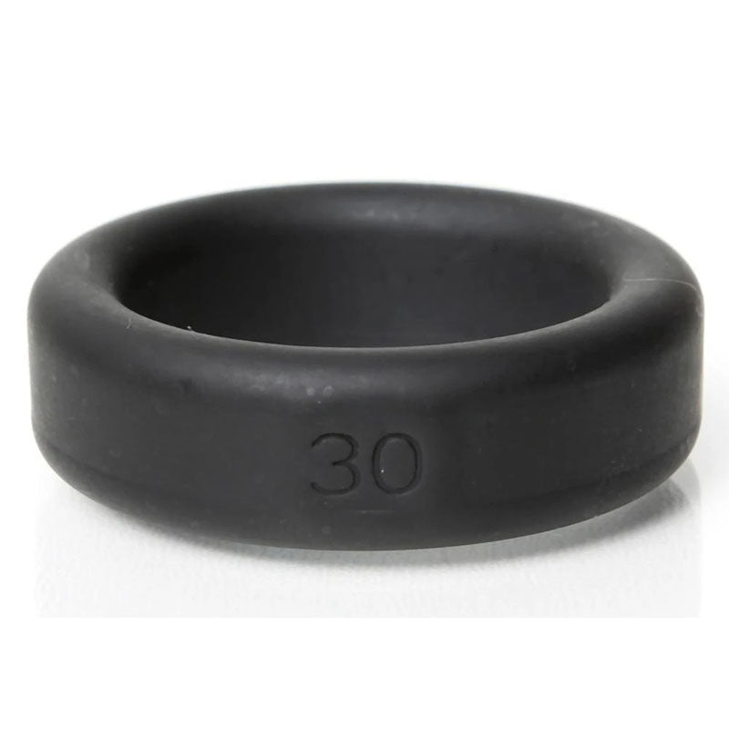 Boneyard Silicone Ring 5 Pcs Kit - Cock Rings - Set of 5 Sizes, black silicone ring close-up.