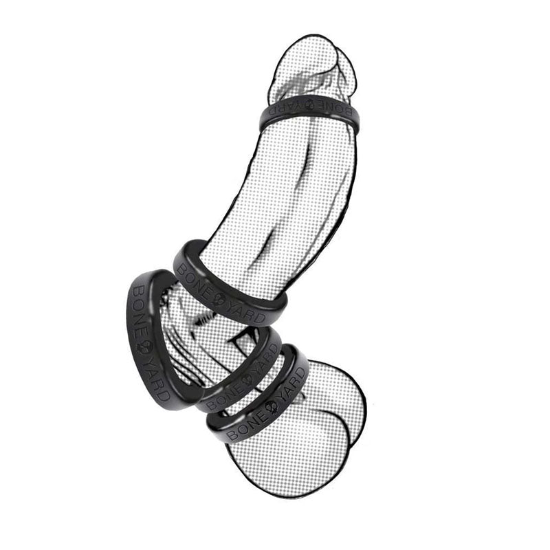 Boneyard Silicone Ring 30mm - 30 mm Cock Ring displayed on a male body form, showcasing flexibility and design.