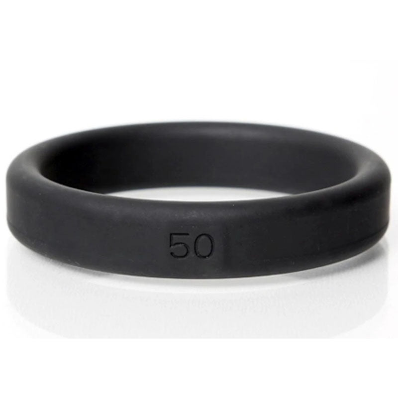 Boneyard Silicone Ring 50mm - 50 mm Cock Ring in black silicone with a sleek design.