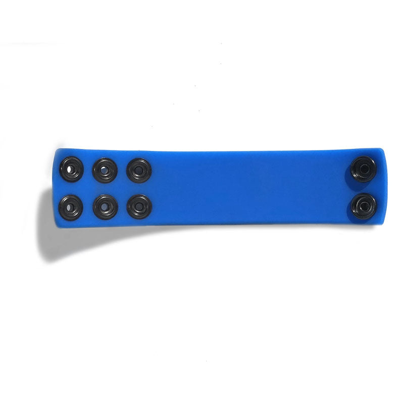 Boneyard Silicone Ball Strap  -  3-Snap 4 cm Adjustable Ball Stretcher Ring in blue silicone with black snaps.