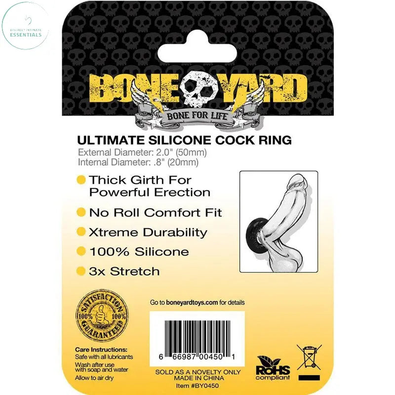 Affordable quality Boneyard Ultimate Silicone Ring  -  50mm Cock Ring  from C1 Releasing by Discreet Intimate Essentials with Discreet Delivery 