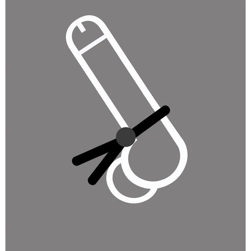Boneyard Cock Leash Single -  Adjustable Cock Lasso Ring illustration on a grey background.