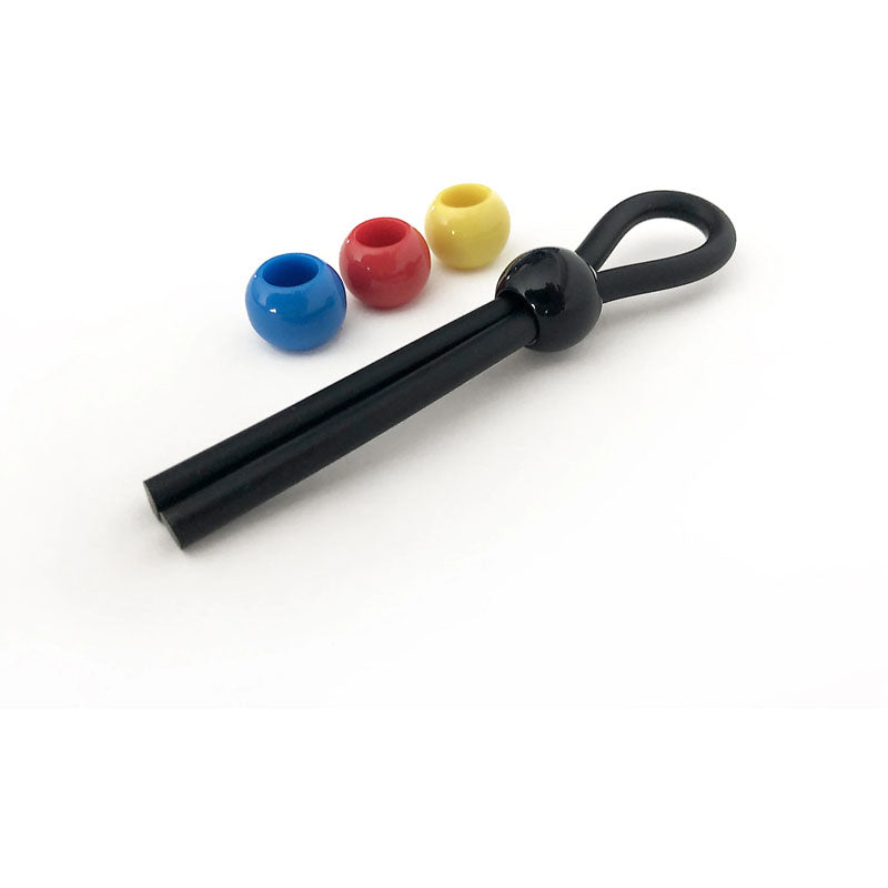 Boneyard Cock Leash Single -  Adjustable Cock Lasso Ring with color-coded beads for easy adjustment.