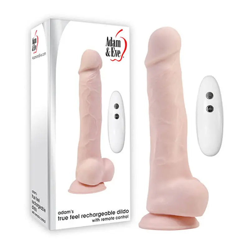 Adam & Eve Adam's True Feel Rechargeable Dildo -  17.8 cm (7'') USB Rechargeable Vibrating Dong Adam & Eve Discreet Intimate Essentials.
