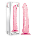 Adam & Eve  Jelly Realistic Dildo -  21 cm (8'') Dong shown in packaging, showcasing its realistic pink jelly design.