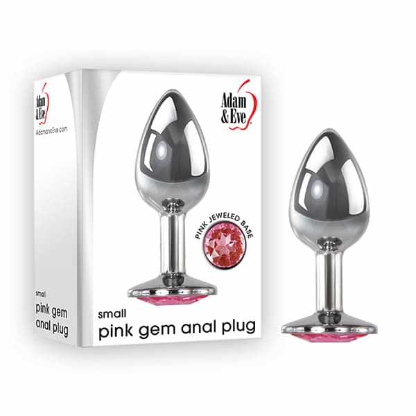 Adam & Eve  Gem Anal Plug - Small - Silver Small 7.1 cm Metal Butt Plug with  Gem