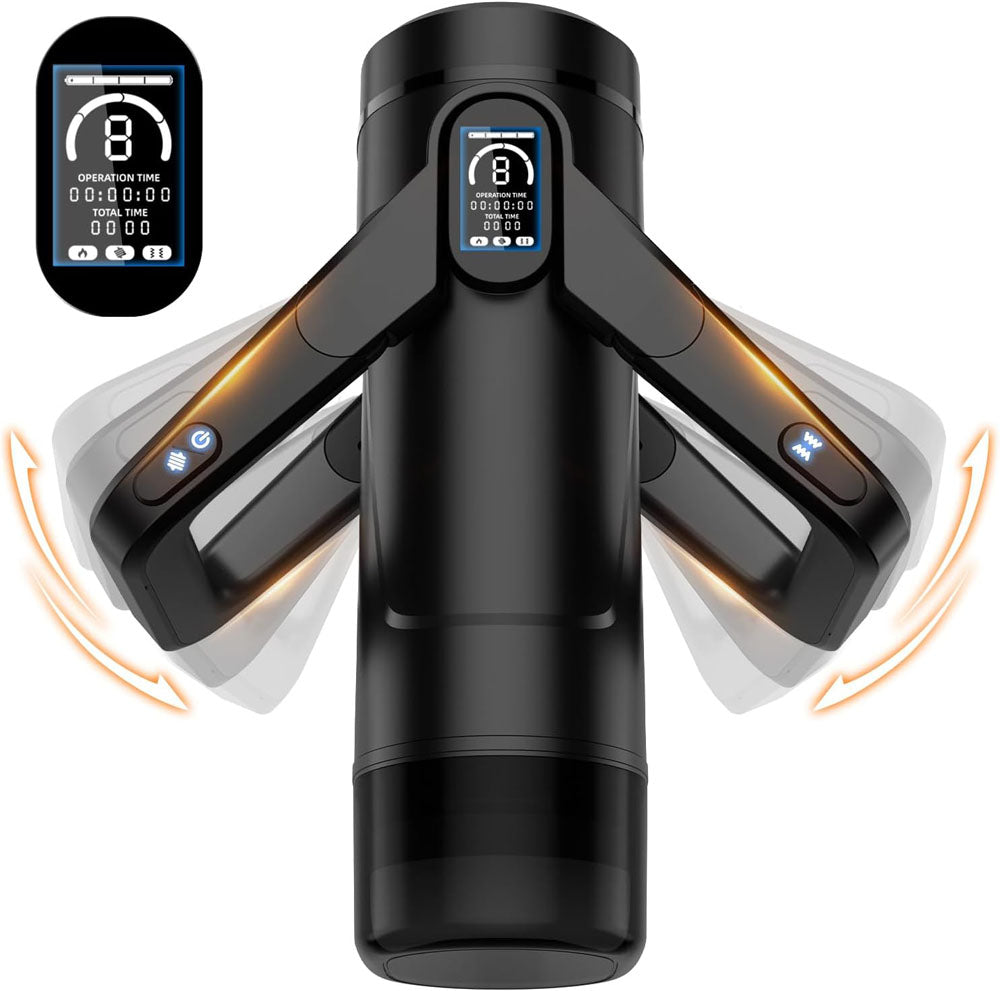 CyberSkin The Wing -  USB Rechargeable Thrusting & Massaging Auto Masturbator with Heater featuring an ergonomic wing design and control panel.