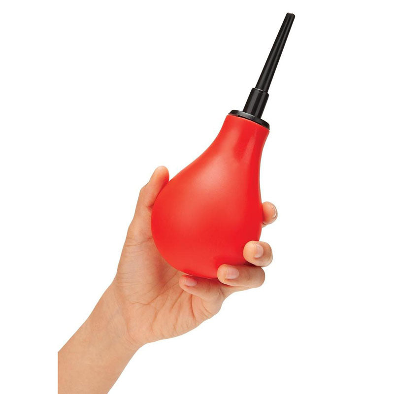 CleanScene 5 Piece Anal Douche Set with Classic & Flared Tips - 200 ml Capacity with Free Travel Douche Included - Red bulb