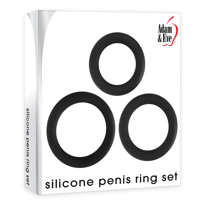 Adam & Eve Silicone Penis Ring Set -  Cock Rings - Set of 3 Sizes Adam & Eve Discreet Intimate Essentials.