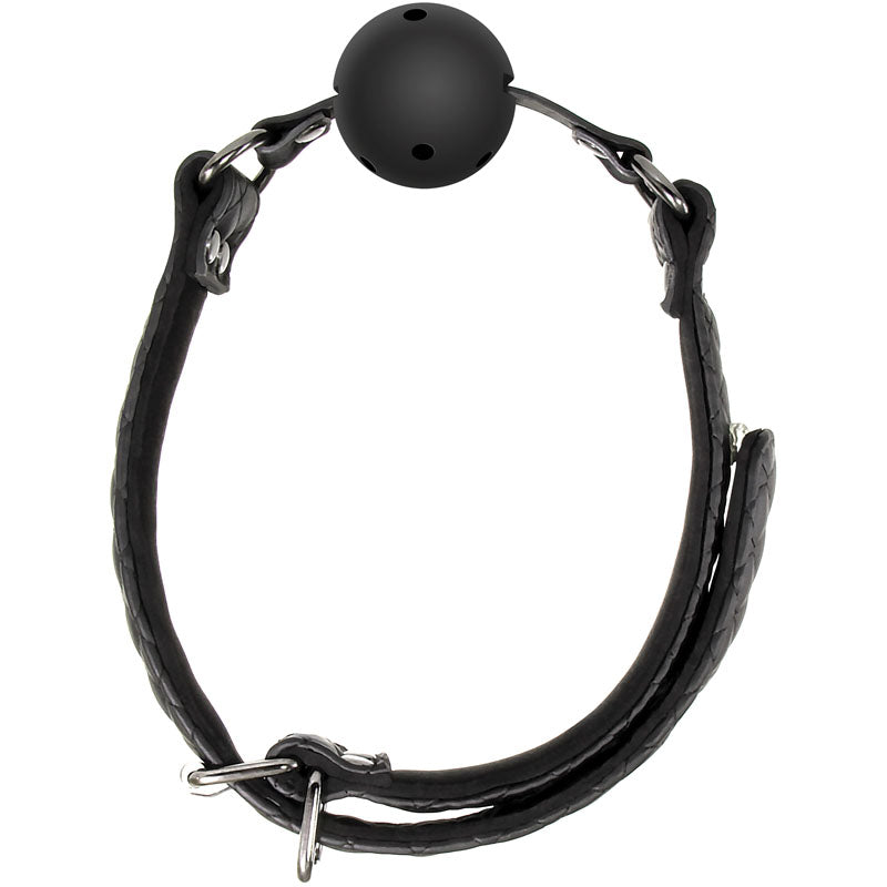 Adam & Eve Eve's Fetish Dreams Ball Gag - Mouth Restraint with adjustable leather straps for bondage play.