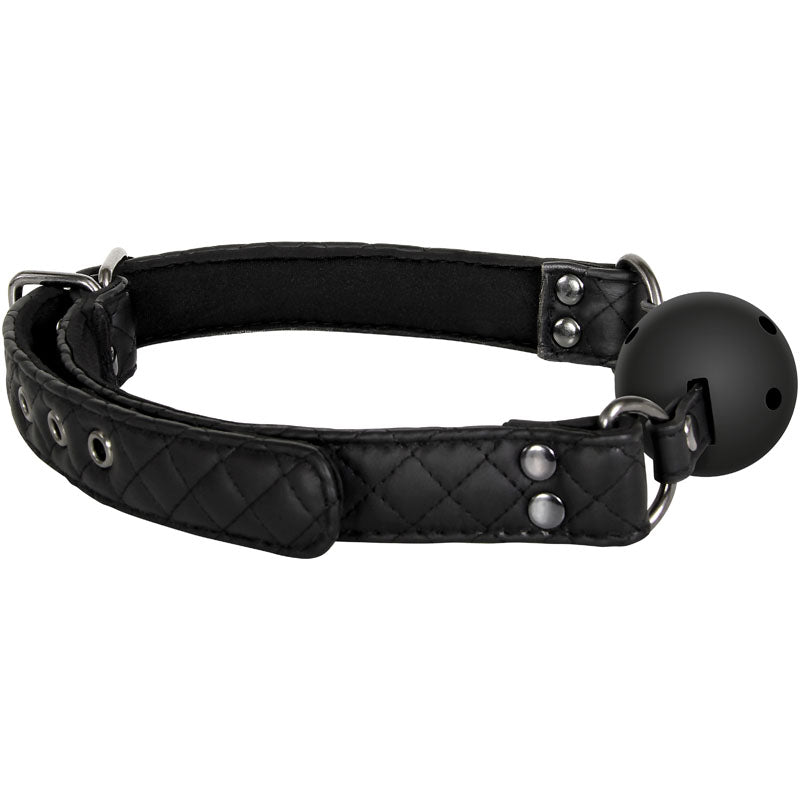 Adam & Eve Eve's Fetish Dreams Ball Gag -  Mouth Restraint with a quilted vegan leather strap and breathable ball.