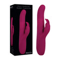 Adam & Eve Eve's Twirling Rabbit Thruster - 24.1 cm USB Rechargeable Thrusting Rabbit Vibrator in vibrant pink with packaging.