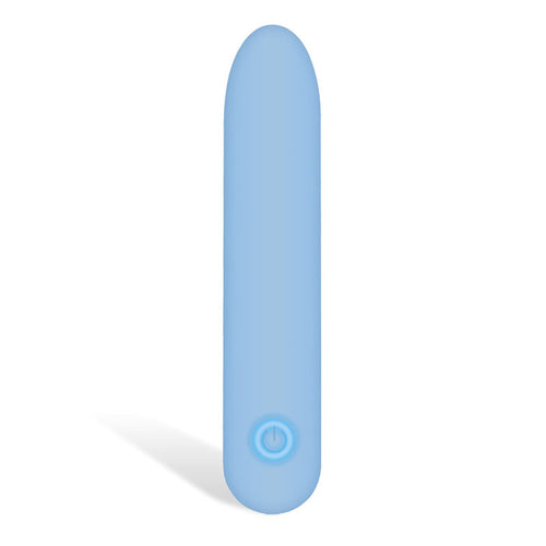 Adam & Eve Eve's Silky Sensations Rechargeable Bullet -  9.4 cm USB Rechargeable Bullet in soft blue silicone.