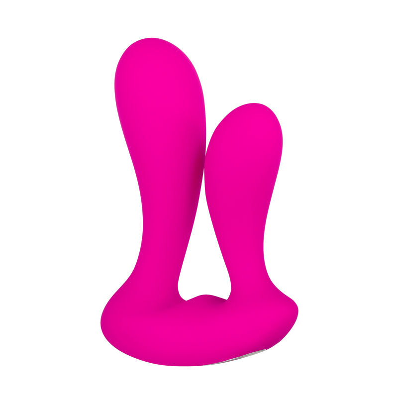 Adam & Eve Rechargeable Dual Entry Vibe -  USB Rechargeable Vibrator with Remote Control in vibrant pink design.