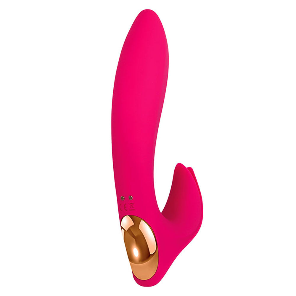 Adam & Eve EVES BLISS VIBRATOR - a pink rabbit vibrator with clitoral stimulation and textured shaft, USB rechargeable.