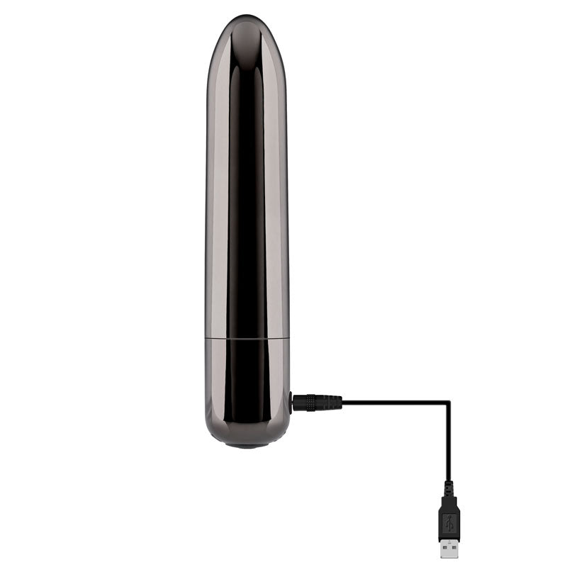 Evolved REAL SIMPLE - Black 10 cm USB Rechargeable Bullet with USB charging cable