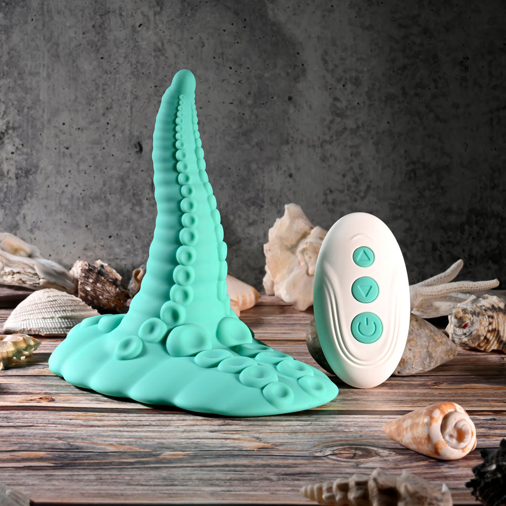 Evolved TENTACLE GRINDER - USB Rechargeable Fantasy Grinder Pad with Wireless Remote, showcasing its flexible design and remote.