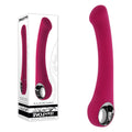 Evolved PLEASURE CURVE - 19 cm USB Rechargeable Vibrator in pink with stylish chrome-finished handle and packaging.